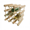 12 Wine Bottle Storage Rack w/ Natural Oak Finish